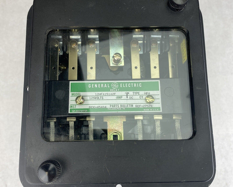 GE 12HFA151A2F Type HFA 5.5x6" 125VDC wall mount auxiliary relay