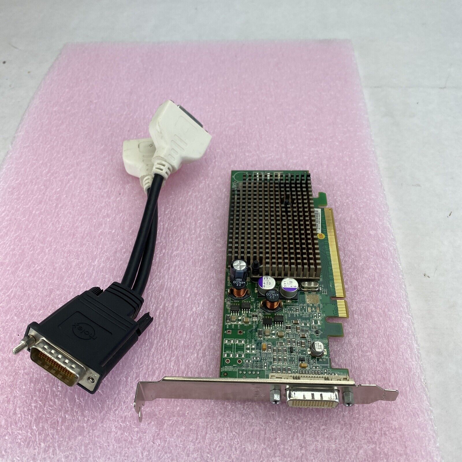 ATI 0F9595 Radeon X600 Pro 256MB PCIe video graphics card GPU + Split DVI CABLE