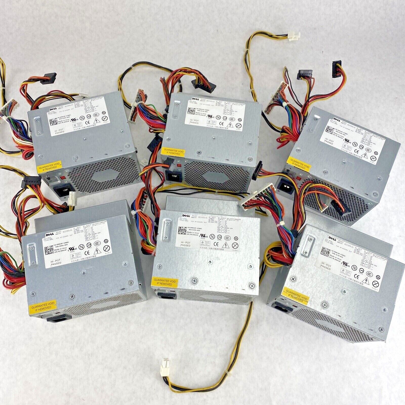 Lot of 6 Dell 0M619F 235W H235PD-01 Desktop Power Supply OEM DELL PSU