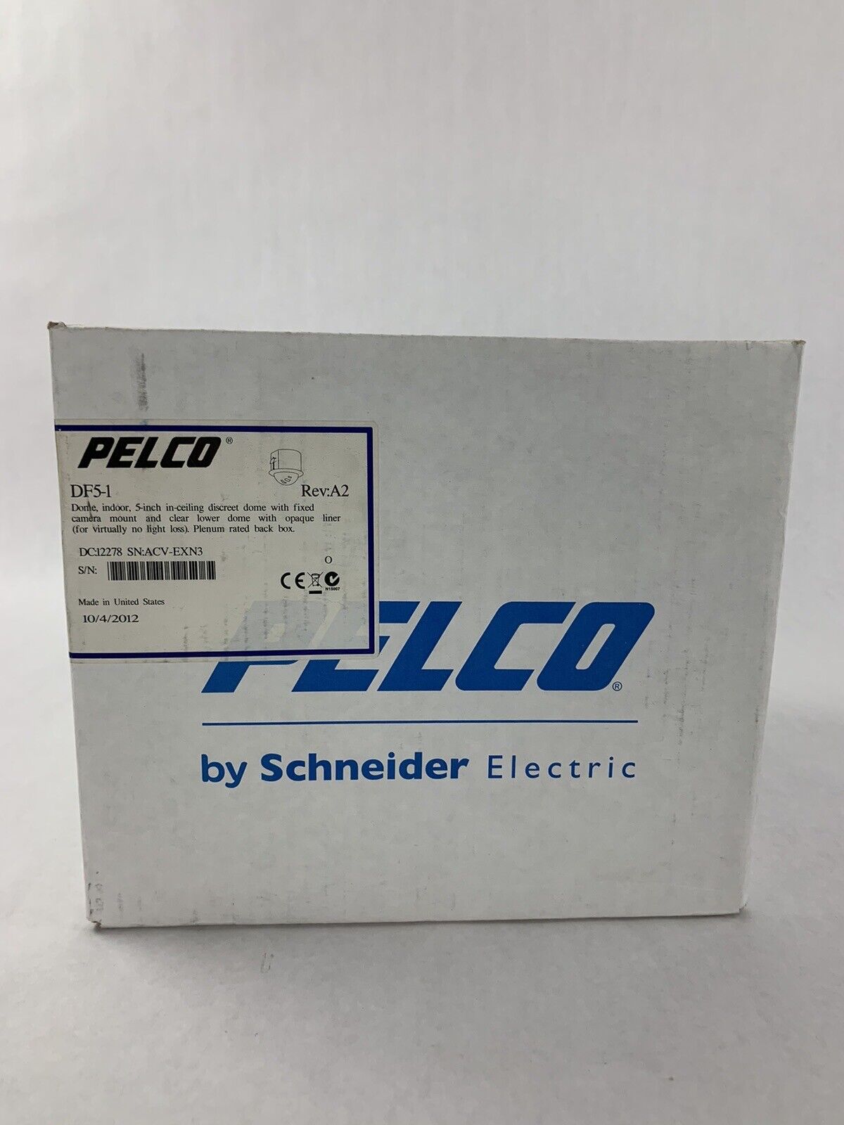 Pelco DF5-1 Fixed In-Ceiling Housing Tinted Dome