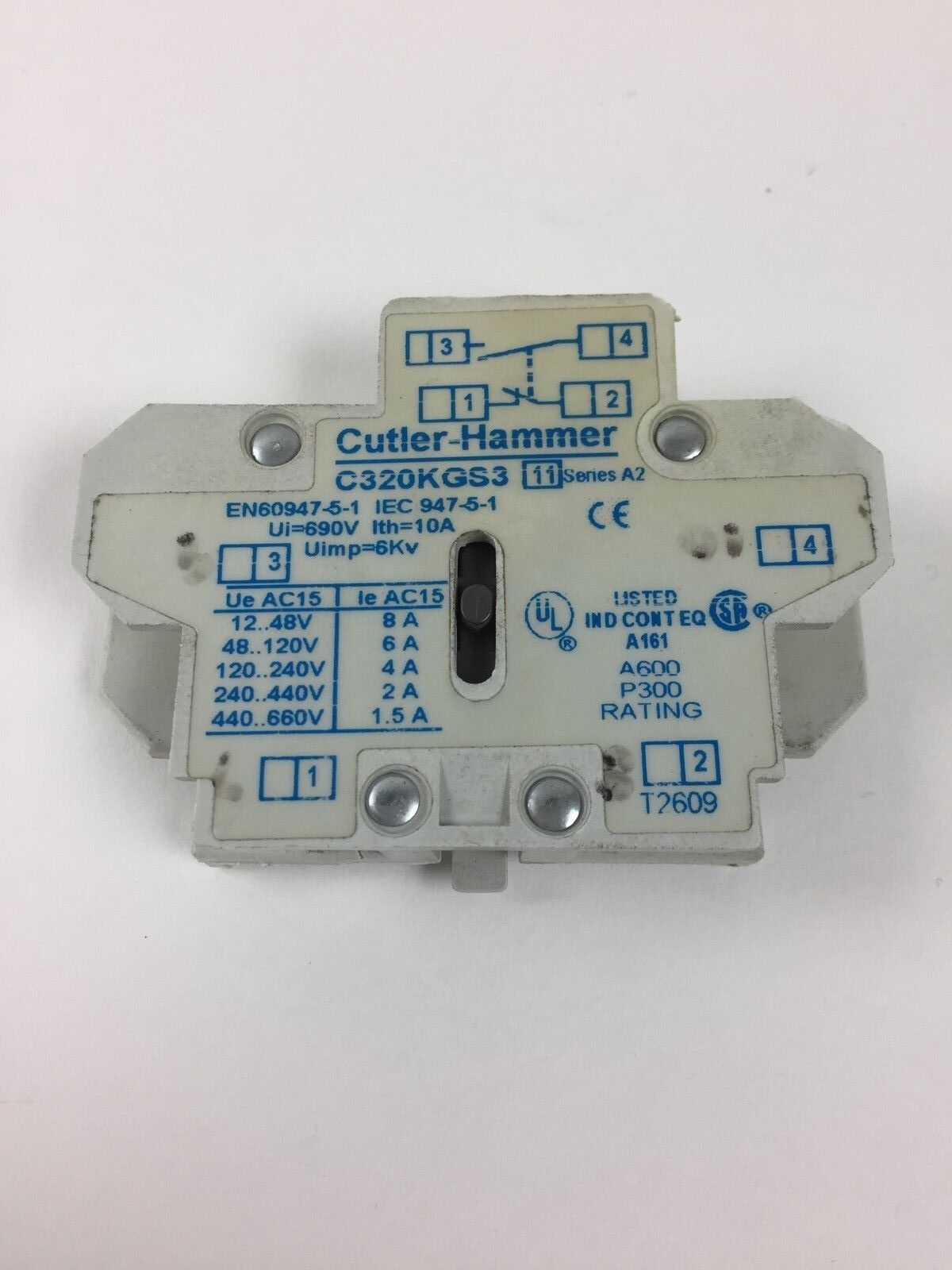 Cutler-Hammer Side Mount Auxiliary Control , C320KGS3 Series A2