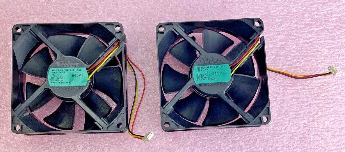 2x Nidec RK2-1988 24VDC 0.08A Cooling Fan for Laserjet P4014/P4515/M601/M603