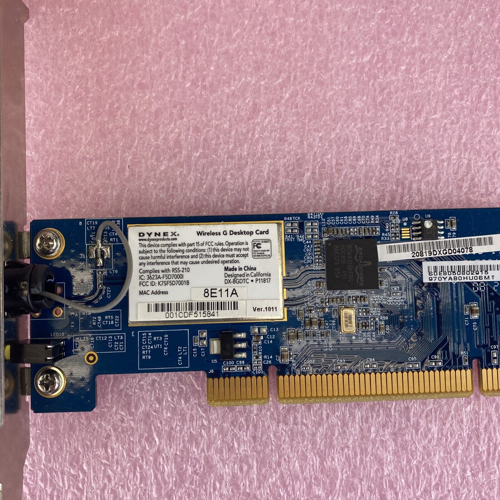 Dynex DX-BGDTC 802.11G Wireless G desktop PCI card