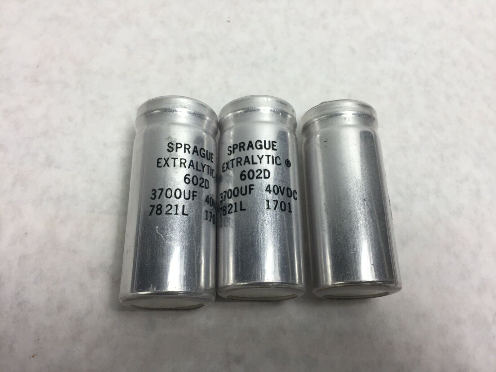 NOS  Sprague Extralytic Capacitor 302D 3700UF 40VDC  Lot of 3