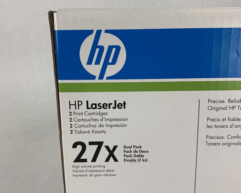 New Sealed OEM HP C4127D Dual Pack 2-27X Black Toner for Laserjet 4000 & 4050