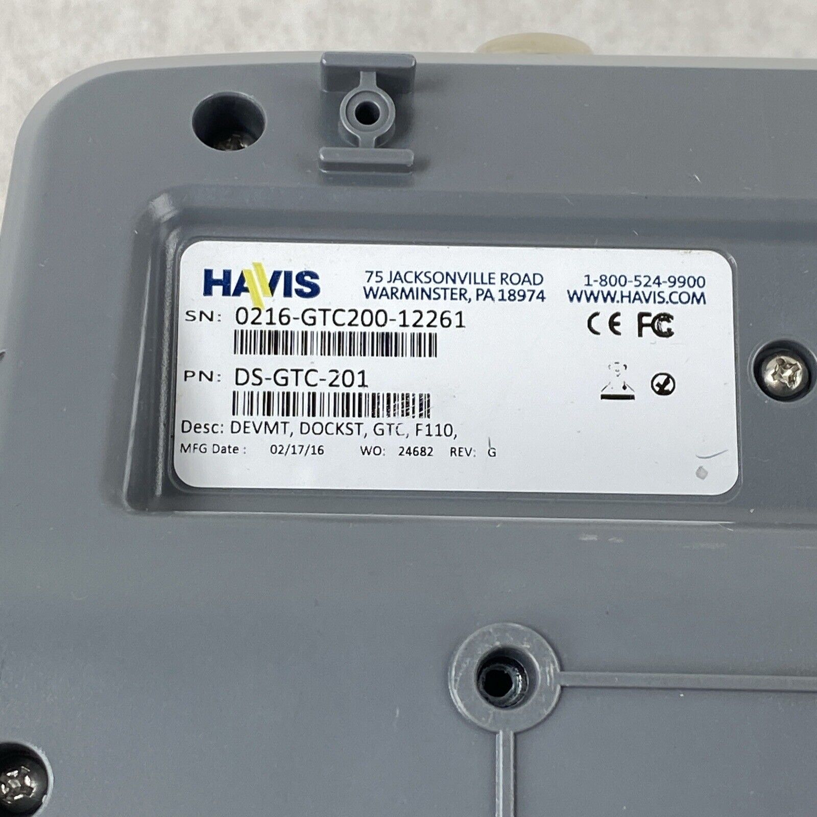 Havis DS-GTC-201 Docking Station For Getac F110 Tablet