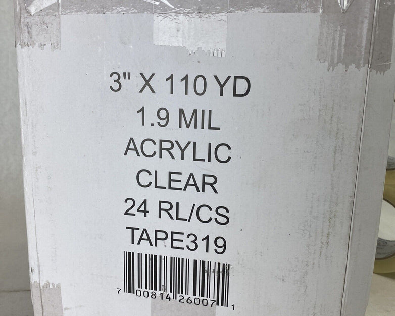 24 rolls Strong and Sticky 1.9 Mil Acrylic Clear tape 3" x 110 yd or 72mm x 100m