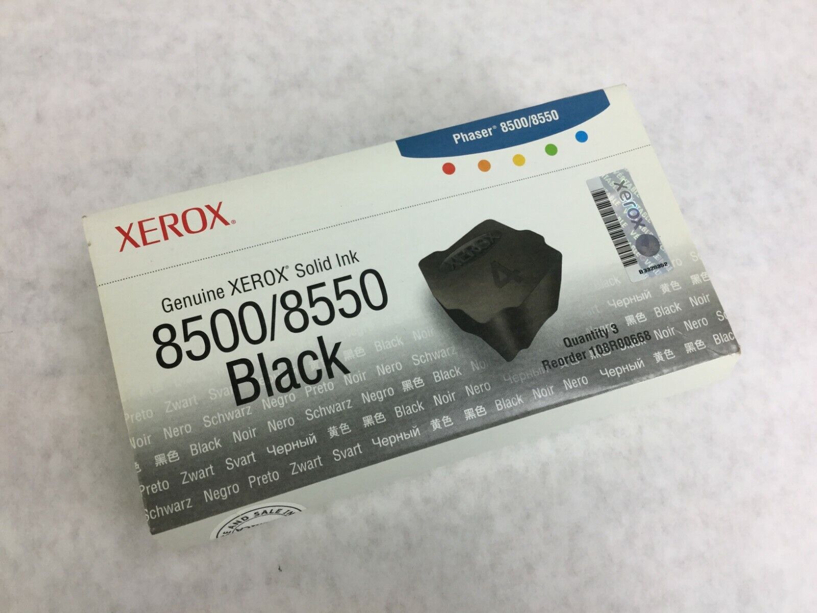 Genuine XEROX 108R00668 Black Solid Ink  8500 8550