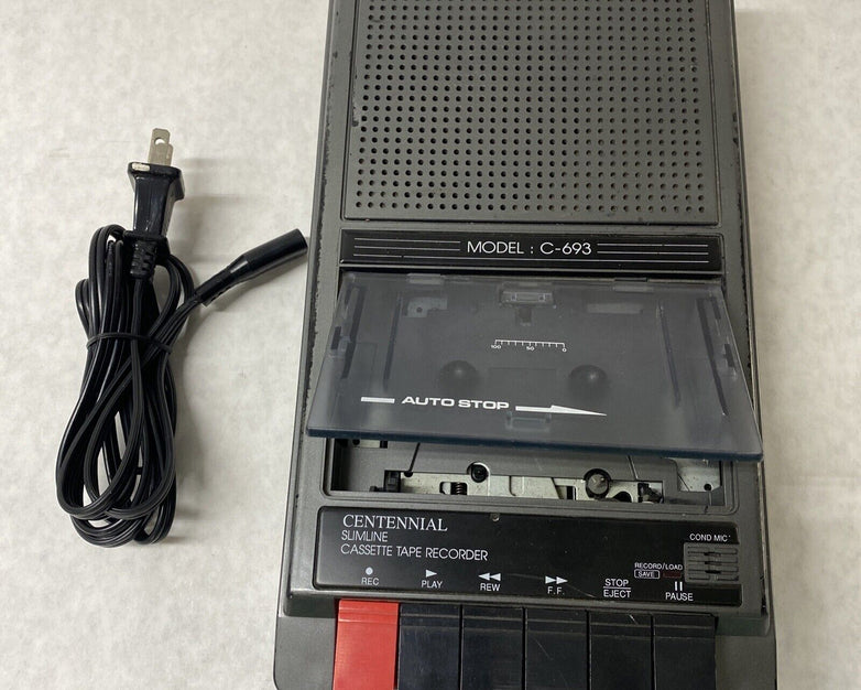 Centennial C-693 Slimline Cassette Tape Recorder NO FAST FORWARD