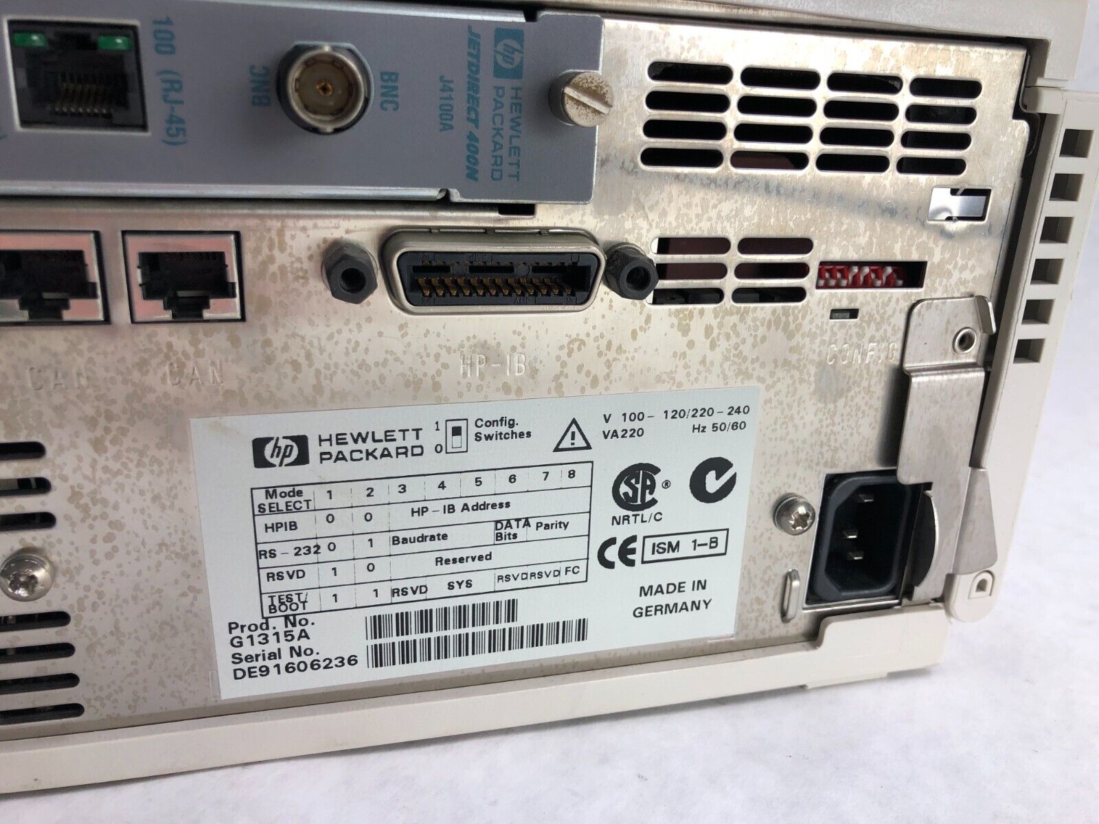 Hewlett Packard Agilent Series 1100 G1315A Diode Array Detector - Bad Main Board