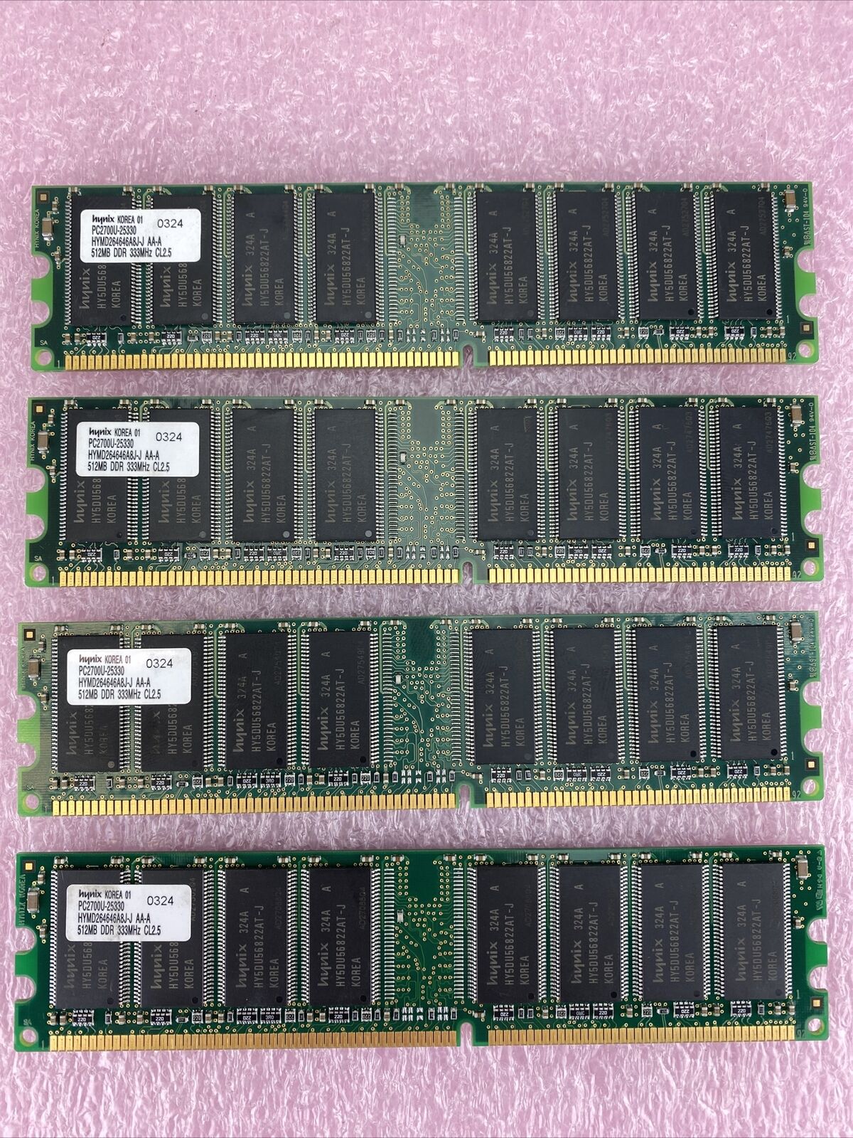 4x 512MB Hynix HYMD264646A8J-J DDR PC2700U-25330 333MHz CL2.5 184pin 2.5V NonECC