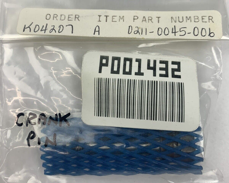 Milton Roy Prep Pump Parts - Crank Pin 0211-0045-006