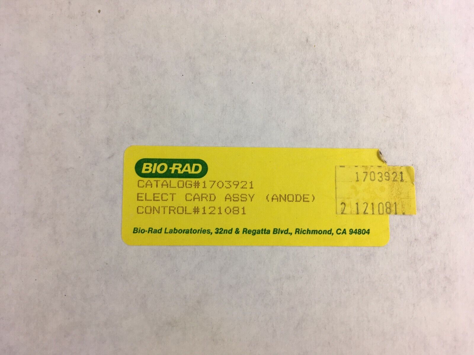BIO RAD Trans-Blot Standard Wire Electrode Card Assembly #1703921