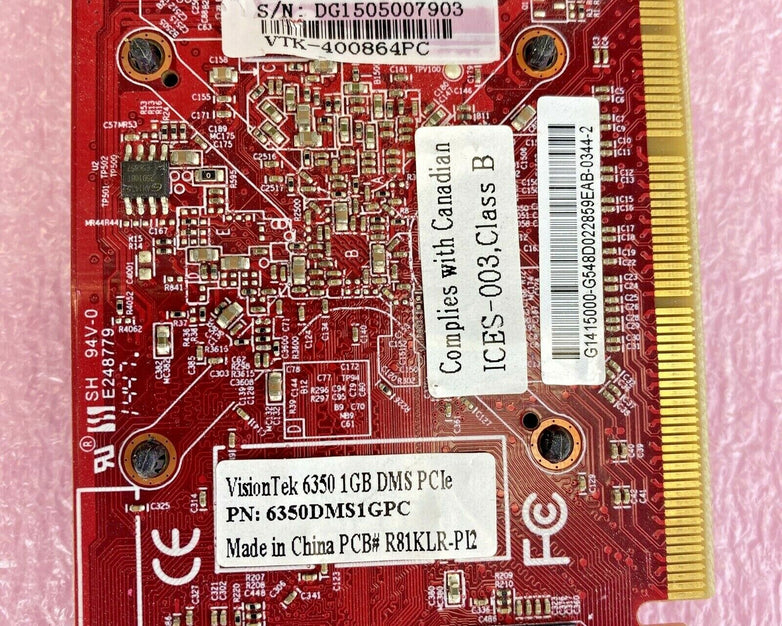 VisionTek 6350DMS1GPC Radeon LF R81KLR 1GB DDR3 PCI video graphics card