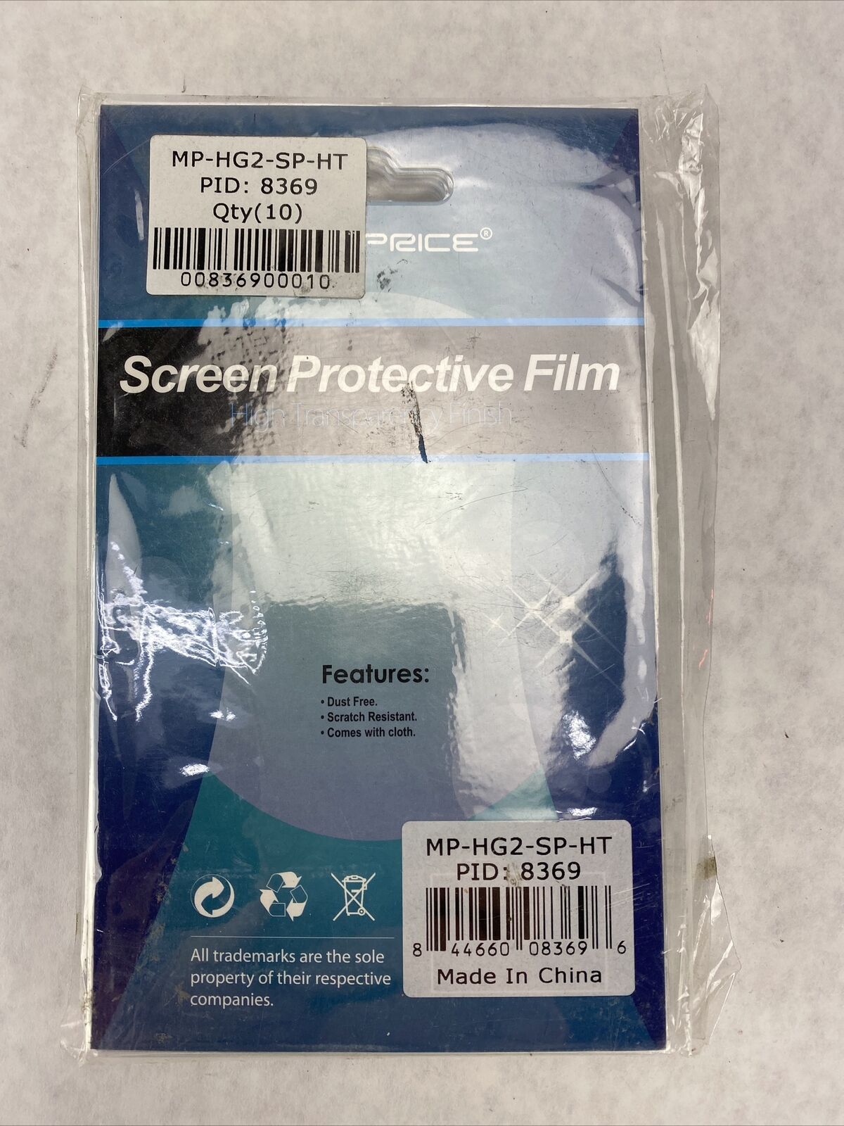 Lot( 10 ) Monoprice 8369 Screen Protective Film for HTC MyTouch 3G