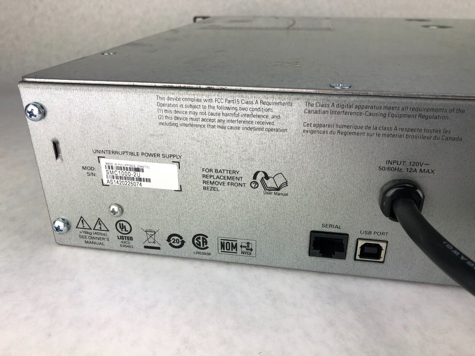 APC SMC1000-2U Smart-UPS C 1000VA Uninterruptible Power Backup - No Batteries