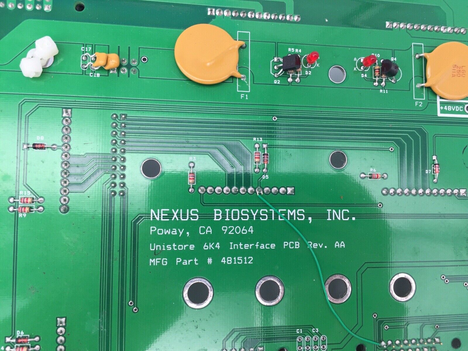 Nexus Biosystems 481512 PCB - Rev. AA - Replacement Part