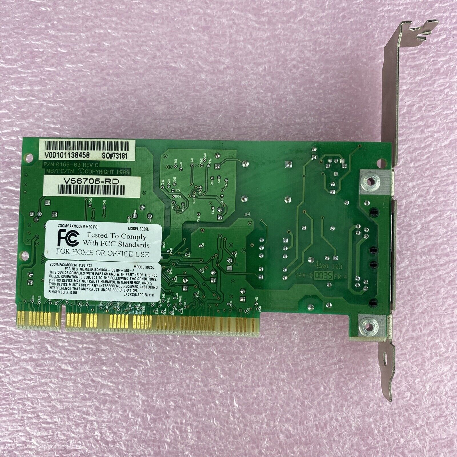Lot of 4 Various Dual DSL Port RJ-11 PCI Fax Modem Cards TFM-PCIV92A RD01-D850