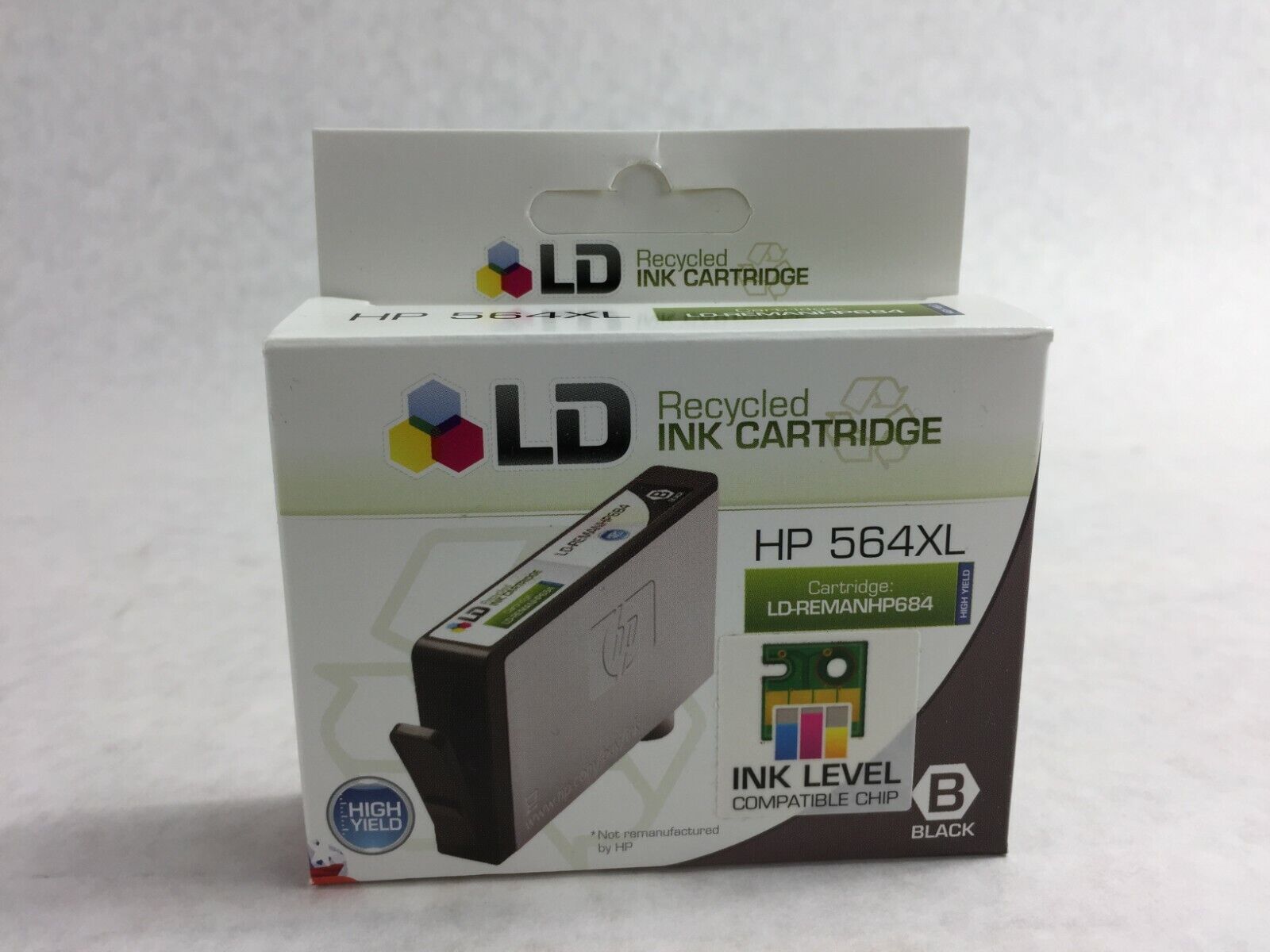 LD LD-REMANHP684 Black Ink Cartridge for HP 564XL   Factory Sealed
