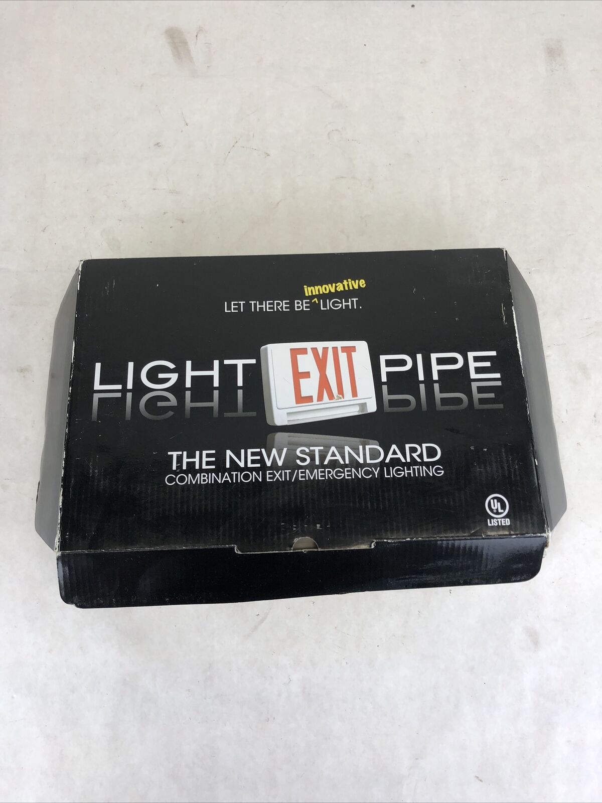 Standard Light Pipe LED Exit & Emergency Combo - Red Lettering with Black Board