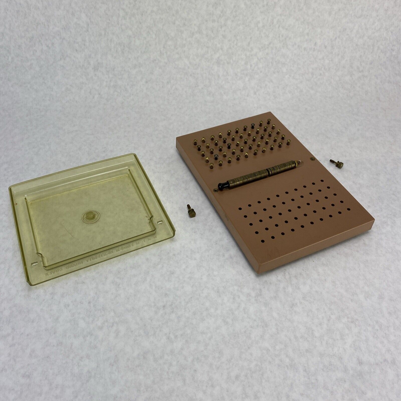 Vintage USES Finger Dexterity Board Beige Tint Cover