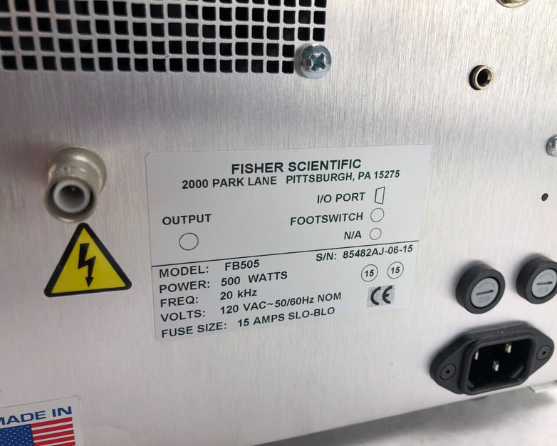 Fisher Scientific FB505 Dismembrator Homogenizer 500 Watt