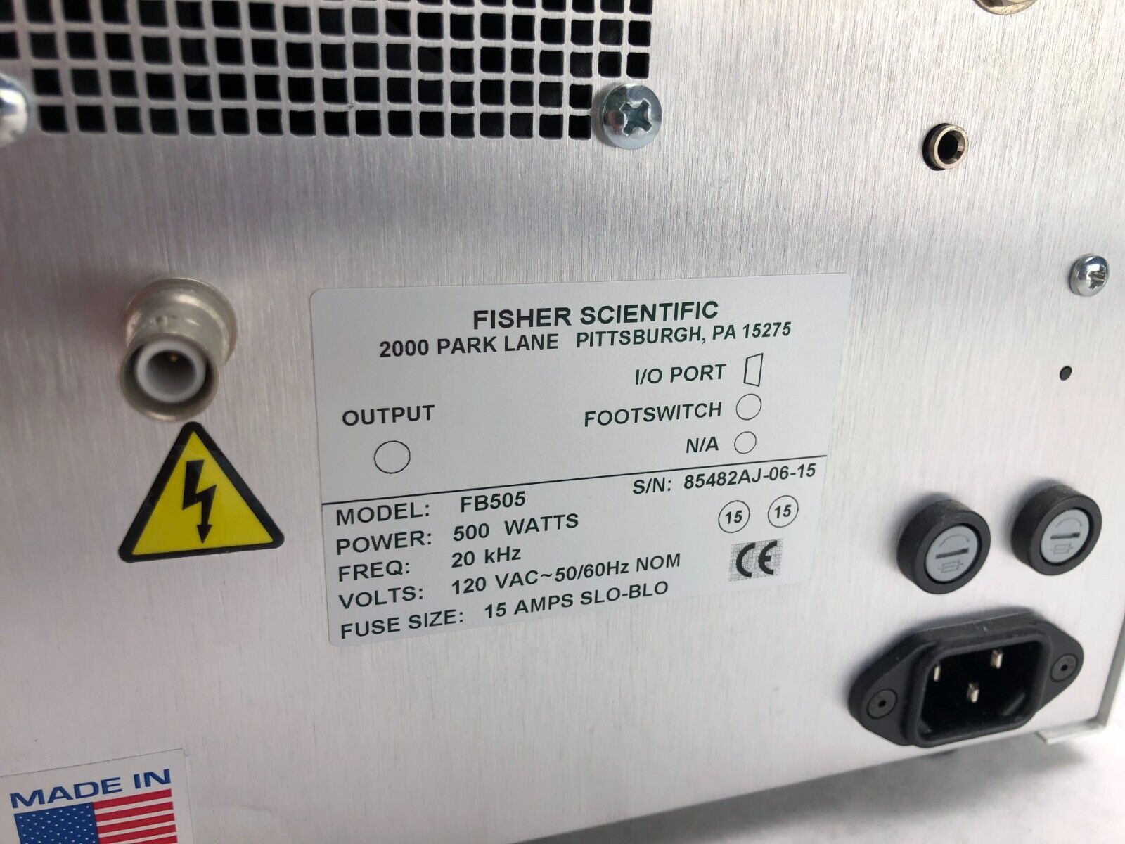Fisher Scientific FB505 Dismembrator Homogenizer 500 Watt