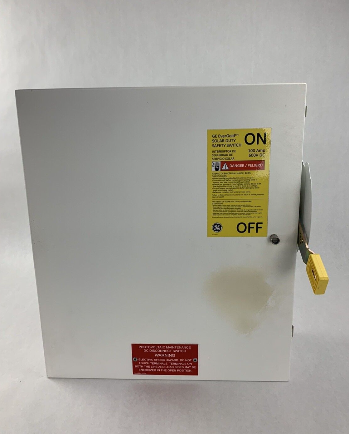 GE Solar Duty Safety Switch TSN4634J 100A 600 VDC